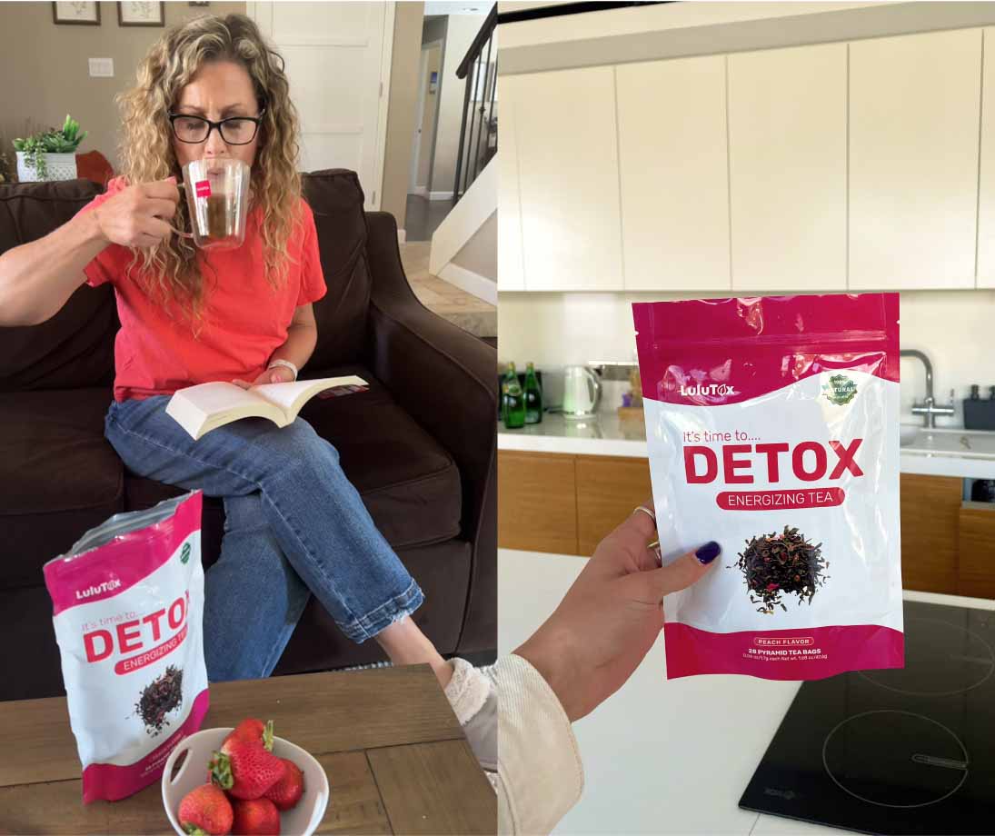 Woman enjoying Lulutox tea
